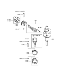 Kawasaki Fr730v-As05 Piston And Crankshaft Diagram and Parts List for Z-FORCESZ60 (17AIDGHD-17AIDGHD010)(2014) Cub Cadet Lawn Tractor